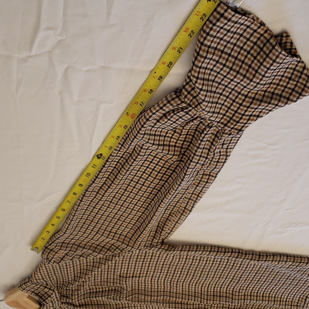 A New Day Sheer/Lightweight Plaid Mock Neck Top With Bell/Flair Sleeves - Picture 9 of 9